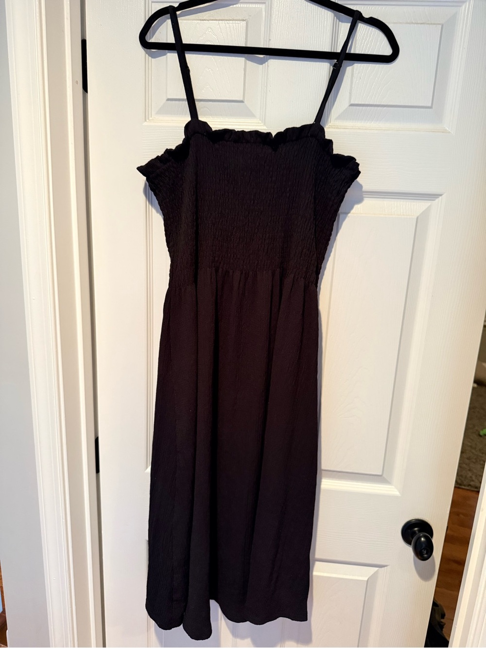 H&M Black Sleeveless Midi Dress with Thin Straps